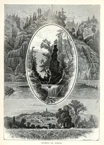 Scene di Itaca New York, America storica 1874 incisione antica - Foto 1 di 4