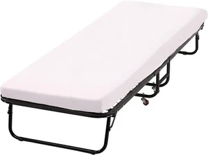 Folding Guest Bed with Wheels Guest Beds Portable Beds Extra Roll Away Foldaway - Picture 1 of 7