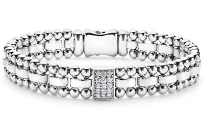 🆕️LAGOS Caviar Spark Single Station Diamond Sterling Silver Link Bracelet S (6) - Image 1 of 4