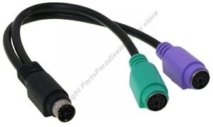 Notebook/Laptop PS2 Y/Splitter Mouse&Keyboard Cable/Cord/Wire Adapter $SH DISC{K