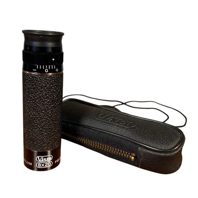 Vixen 8x20 Monocular Field 7.2 Compact Black Leather Case Travel Vintage - Image 1 of 4
