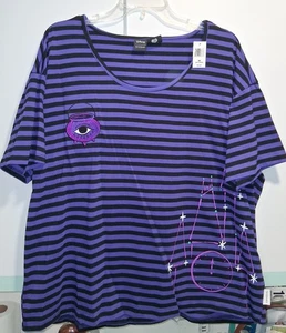 NEU Disney HOCUS POCUS gestreiftes lila Damen Shirt Gr. XXXL neu mit Etikett 3XL - Bild 1 von 6
