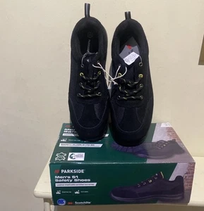 Parkside Herren S1 Sicherheitsschuhe schwarz Größe UK 10 oder 11 Leder - Bild 1 von 9