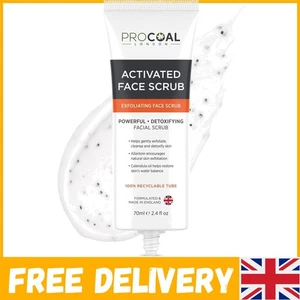 Travel Size Charcoal Face Scrub 70ml – Gentle Exfoliator for All Skin Types - Picture 1 of 8