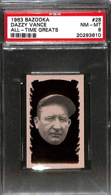 1963 Bazooka All-Time Greats #28 DAZZY VANCE PSA 8 NM-MT 20293610  - Image 1 of 3