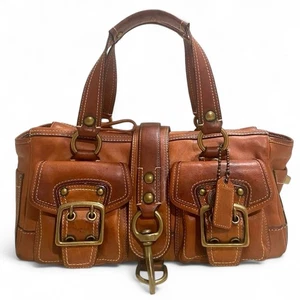Bolso Cartera COACH 65th Legacy Mandy con Solapa Cuero Marrón Turnlock De Colección Japón - Imagen 1 de 11