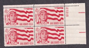 Scott #1199 Girl Scouts Plate Block of 4 Stamps - MNH - Picture 1 of 1