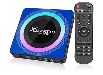 Android TV Box 2025, X88 PRO Android 13.0 TV Box con 4 GB RAM 32 GB ROM RK3528 Qu - Immagine 1 di 4
