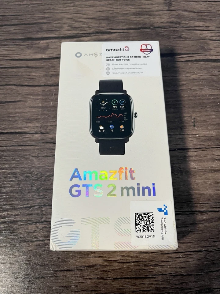 Amazfit GTS 2 42 mm Black Stainless Steel Case Midnight Black FREE FAST SHIP - Image 1 of 1