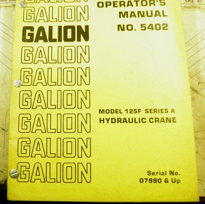 MANUAL DE OPERADOR GALION 125F 07990-UP LIBRO 5402 Foto 1 de 4