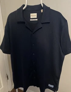 Scotch & Soda Amsterdam Men's Size Lg Blue Short Sleeve Button Shirt Logo - Picture 1 of 7