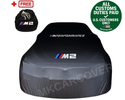 Black Car Cover For BMW M2 Class Dust Proof Windproof  Combing Soft Indoor Car Foto 1 de 4