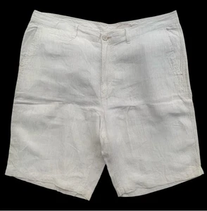 Tommy Bahama Relax pantaloncino lino beige a righe casual piatto davanti 5 tasche uomo 40 - Foto 1 di 6