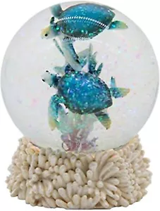 Sea Turtle Snow Globe Ocean Life Beach Themed Gift Decor Figurine 4.5x3.5 inches - Picture 1 of 6