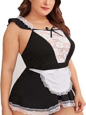 Womens Sexy French Maid Lingerie Frisky Outfit Costume Fancy Dress Plus Size - Image 1 of 2