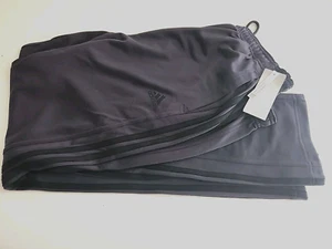 NWT ADIDAS Trico Zip Sz. L Gray/Black Stripes Drawstring Men Sweat Pants #1093 - Picture 1 of 9