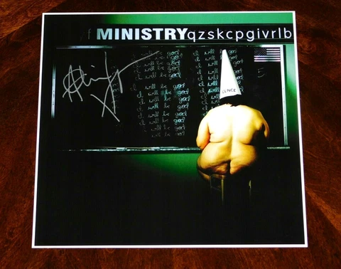 AL JOURGENSEN MINISTRY SIGNED DARK SIDE OF THE SPOON 12X12 ALBUM COVER PHOTO!!! Cover