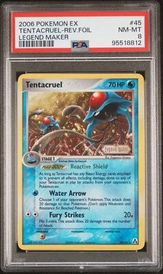 Tentacruel #45 EX Legend Maker Reverse Foil Stamped 2006 Pokemon PSA 8 NM-Mint - Image 1 of 4