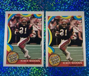 1989 Topps Football ICKEY WOODS - 100 Yard Club - Cincinnati Bengals - 2 For 1 - Picture 1 of 4