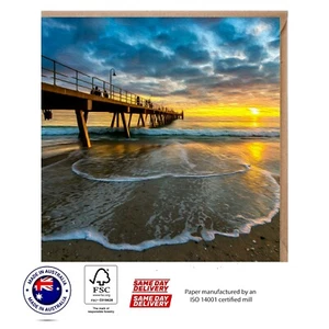 Glenelg Beach Jetty Greeting Card - Australian Designs The Scenery set - Picture 1 of 3