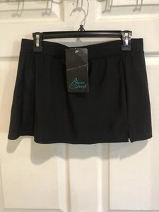 aqua green NWT swim wear bottoms skirt womens sz. large l black built-in briefs - Picture 1 of 5