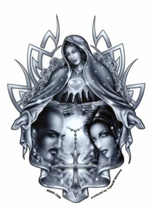 Mexican GUADALUPE LOVE Virgin Mary RELIGIOUS Sticker CATHOLIC Latino Decal - Picture 1 of 1