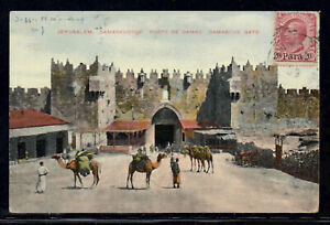 Italy Levant -- written in Jaffa Palestine send from Gerusalemme Jerusalem 1909