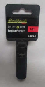 BLACKHAWK 3/8"DR 6PT DEEP WELL 1/2" IMPACT SOCKET U-1616-2 - Picture 1 of 3