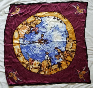 NWT Wyoming Traders Silk Western Cowboy Trail Scarf Limited Edition - Picture 1 of 3
