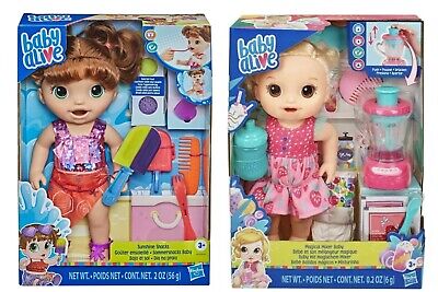 Baby Alive Dolls 2 Babies Blonde Brunette Sunshine Snacks And Magical Mixer New • 39.99£