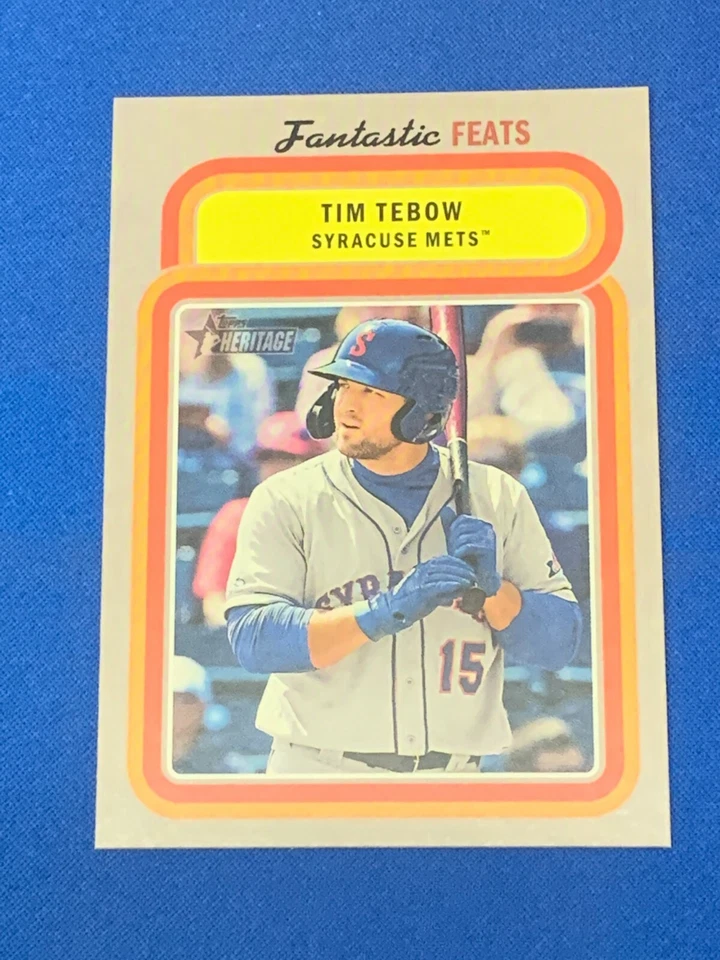 2019 Topps Heritage Minor League Fantastic Feats Insert of Tim Tebow!! - Image 1 of 1