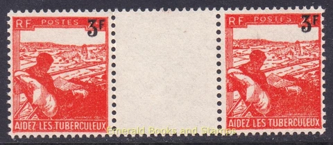 EBS France 1946 - TB - Tuberculosis - YT 750 - Gutter Pair - Interpanneau MNH** Cover