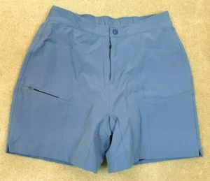 LL Bean Womens Cycling Shorts Size Med Blue Padded Biking Zip Pockets Outdoors  - Picture 1 of 10