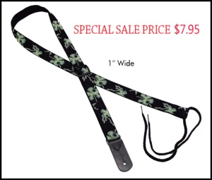 Mandolin Strap - Ukulele Strap *SPECIAL SALE* 1" Hibiscus Flower Design Mandolin - Picture 1 of 7