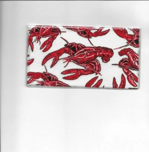 RED LOBSTER CHECKBOOK COVER FABRIC NEW - Imagen 1 de 1
