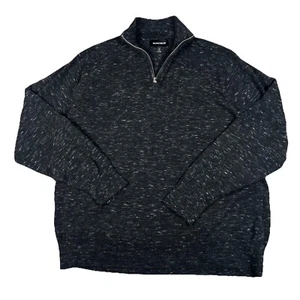Bonobos Sweater Mens XL Slim Fit Black Cotton & Cashmere Quarter Zip Pullover - Picture 1 of 9