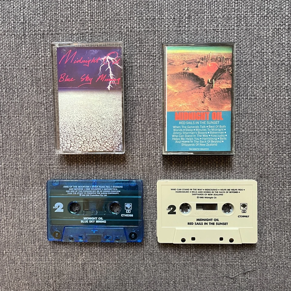 Lot of 2 Midnight Oil Cassette Tapes Blue Sky Mining - Red Sails in the Sunset - Image 1 of 1