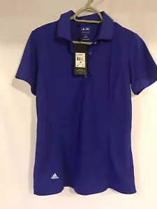 Adidas Ladies Golf Polo Puremotion M Purple Short Sleeves Athletic New /tags - Picture 1 of 9
