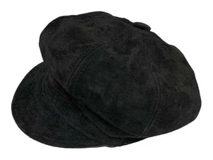 New York Hat Co.,  Genuine Suede Leather Spitfire Cap, Made in USA, Style#9260 - Picture 1 of 6