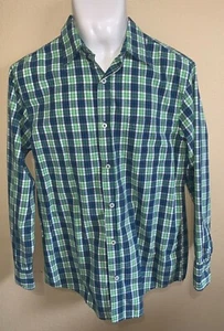 Arizona Boy's Button Down Green Blue Long Sleeve Shirt XL with Pocket Pre-Owned - Picture 1 of 7