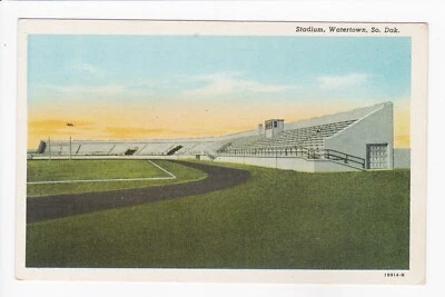 Stadium Watertown South Dakota Football Field White Border Postcard - Image 1 of 2