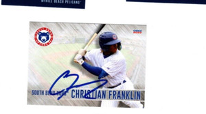 Christian Franklin 2023 South Bend Cubs signed autograph baseball card Arkansas 