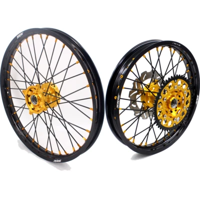 Llantas con radios KKE 21/19 para Suzuki RMZ250 2019-2025 RMZ450 2018-25 CNC dorado Foto 1 de 4