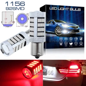 2X Red 1156 5007 7506 BA15S 92SMD High Power LED Projector Tail Brake Light Bulb - Picture 1 of 10