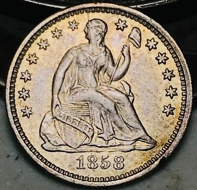 1858 O Seated Liberty Half Dime 5C DIE CRACK Choice 90% Silver US Coin CC26648 - Image 1 of 4