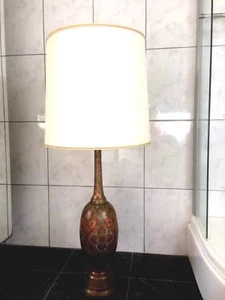 Cloisonné-Lampe, Messing - Bild 1 von 8