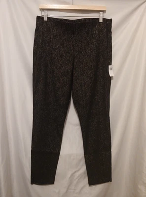 Pantalones de tiro alto ajustados Pixie azul marino antiguos para mujer grandes negros dorados metálicos brillantes Foto 1 de 4