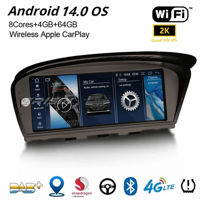 8,8" Android 14 Autoradio BMW 3er E90 E91/92/93 5er E60 E61 6er E63 E64 CIC Navi - Bild 1 von 4