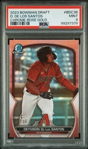 2023 Bowman Draft #BDC36 D. De Los Santos Chrome-Rose Gold Refractor PSA 9 - Picture 1 of 2