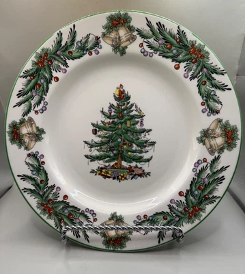 SPODE Christmas Tree Garland  10 3/4” Round Dinner Plate Earthenware 2005 - Image 1 of 4